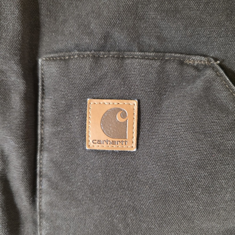 Carhartt Vest Mens Large Brown Duck Canvas Quilt Lined Insulated - Picture 6 of 8